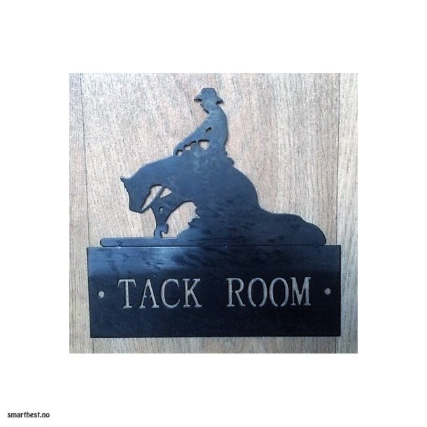 Skilt "tack room" reining hest