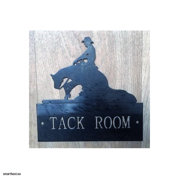 Skilt "tack room" reining hest